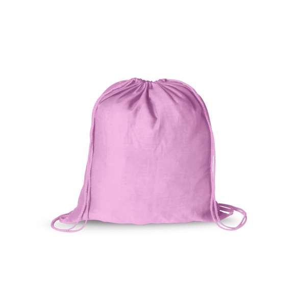 Mochila de cuerdas en tejido 100% algodón de suave acabado de alegres colores. Con cuerdas autocierre a juego.