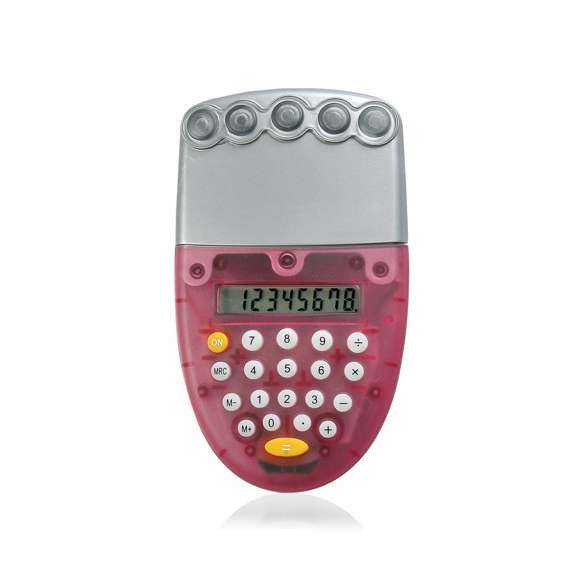 Calculadora ecológica de 8 dígitos en original diseño bicolor y funcionamiento con agua. Teclas de suave acabado, dosificador incluido y presentada en caja individual.