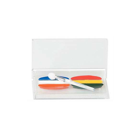 Set de pinturas con aplicador y en variados colores. Presentad en estuche individual transparente.