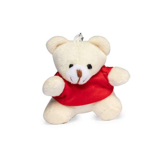 Llavero osito de peluche con camisetitas en divertida gama de vivos colores.
