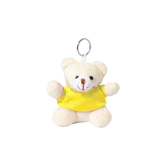 Llavero osito de peluche con camisetitas en divertida gama de vivos colores.