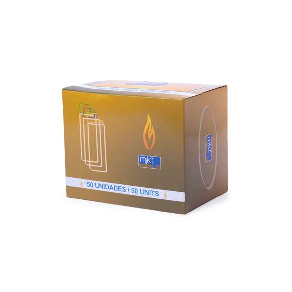  	Encendedor a gas de mecanismo eléctrico. Con protección infantil, recargable, regulador de llama y disponible en variada gama de colores de acabado sólido. Servidos en cajas de 50 unidades del mismo color.