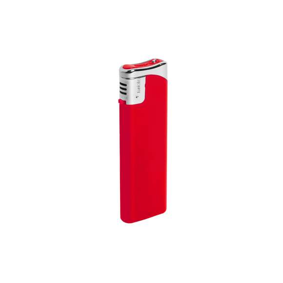  	Encendedor a gas de mecanismo eléctrico. Con protección infantil, recargable, regulador de llama y disponible en variada gama de colores de acabado sólido. Servidos en cajas de 50 unidades del mismo color.