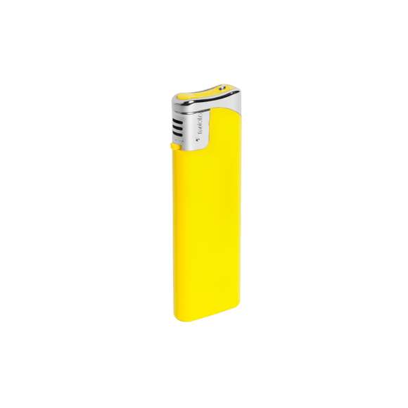  	Encendedor a gas de mecanismo eléctrico. Con protección infantil, recargable, regulador de llama y disponible en variada gama de colores de acabado sólido. Servidos en cajas de 50 unidades del mismo color.