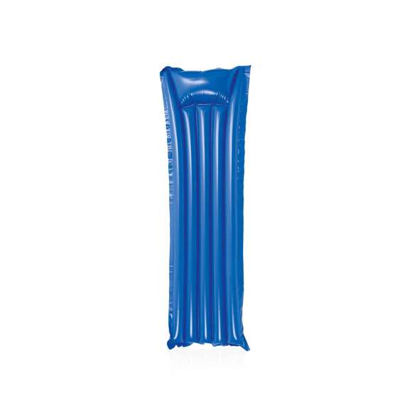 Colchoneta inflable de 180cm en resistente PVC de vivos colores. Presentada con plegado especial para fácil impresión.