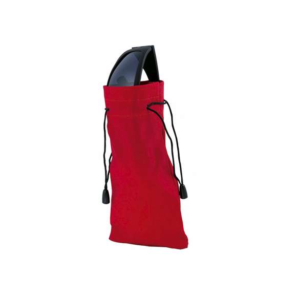 Funda paño limpiador para gafas en suave poliéster y amplia gama de divertidos colores. Con cordones autocierre.