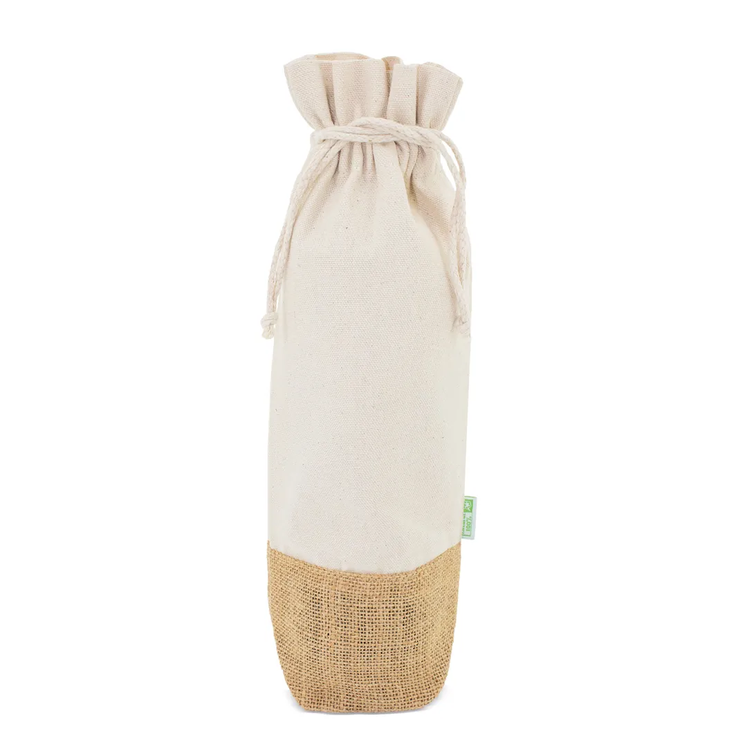 Producto personalizable Bolsa Vino De Algodon Y Jute Natural