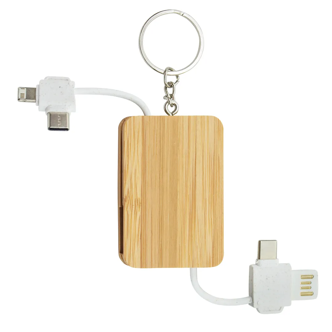 Producto personalizable Llavero Cargador Conectores Ecológico Fluk