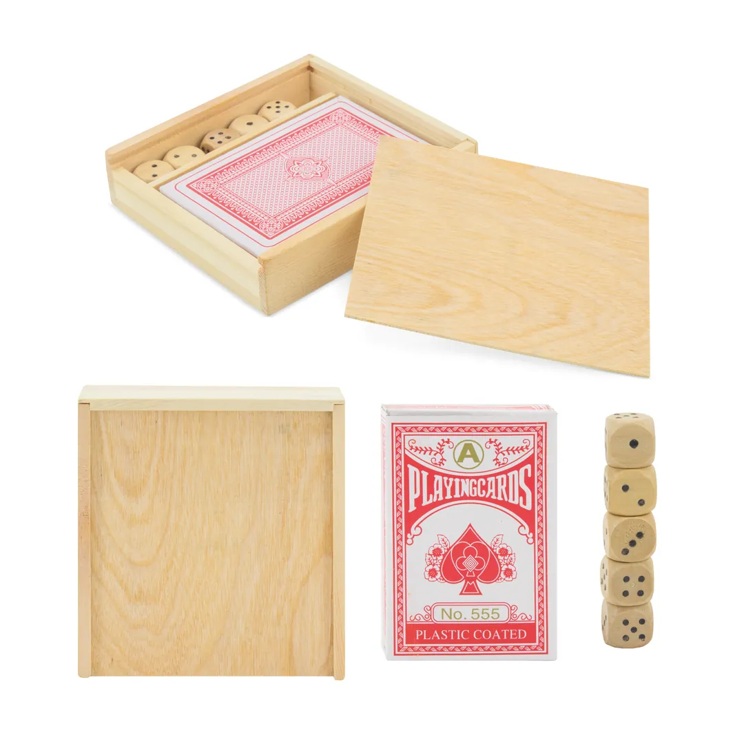 Producto personalizable Set De Madera Baraja Y Dados