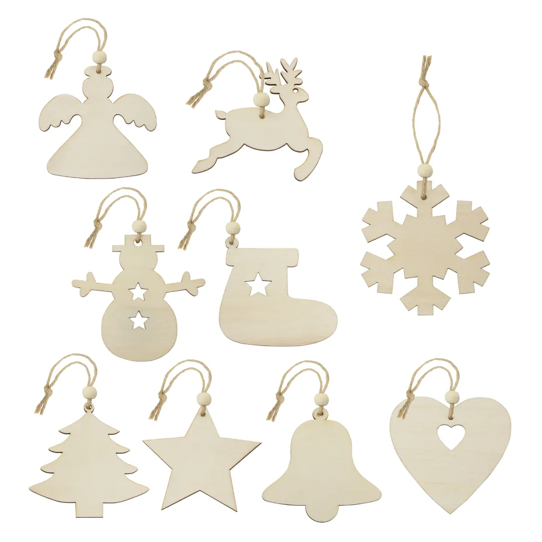 Producto personalizable Set Adornos De Madera (9 Pcs) "Ruka"