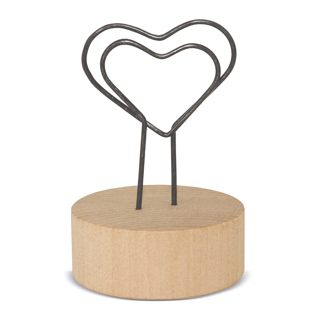 Producto personalizable Memo Clip Con Base De Madera "Love U"