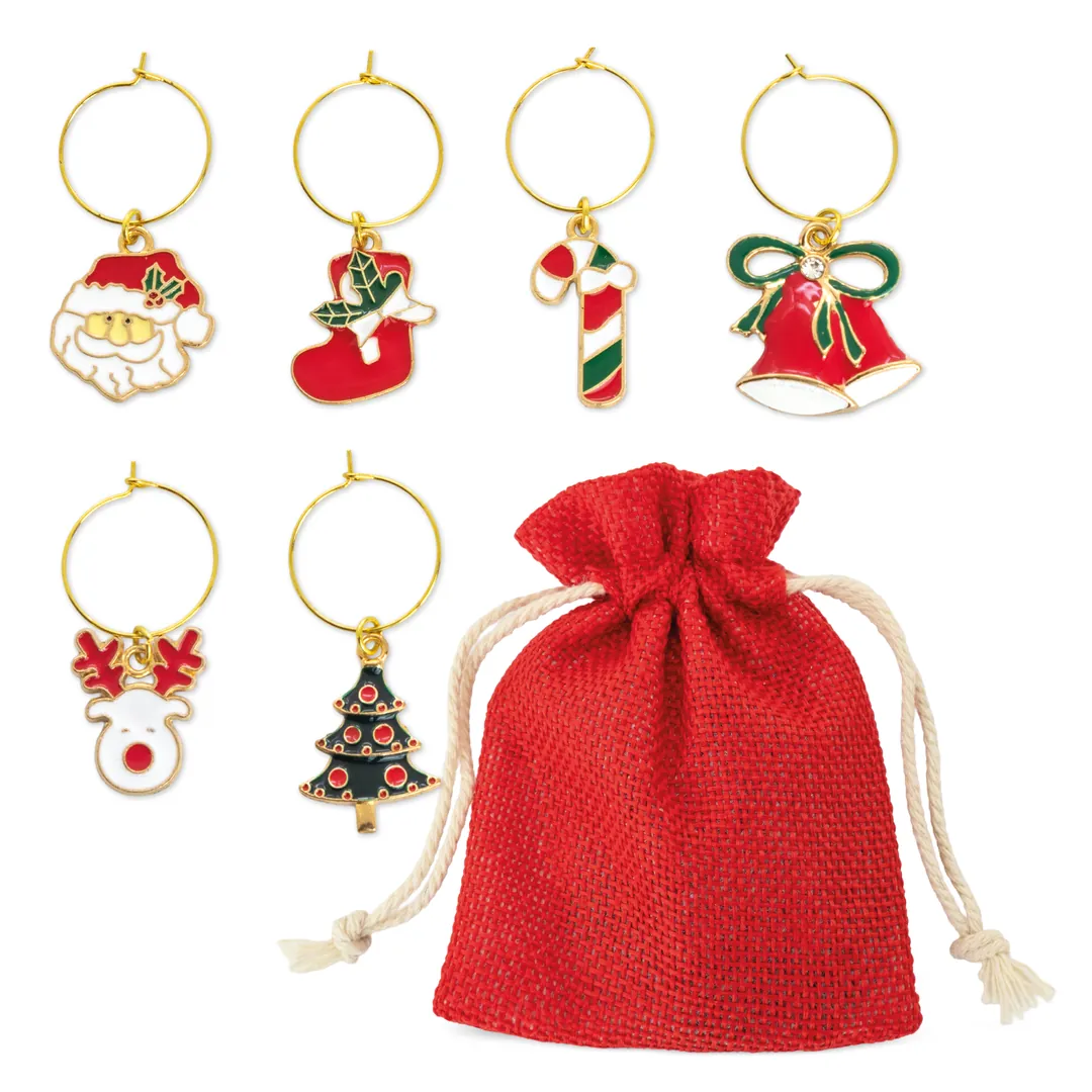 Producto personalizable Set De 6 Aros Navideños Para Copas "Brindis"