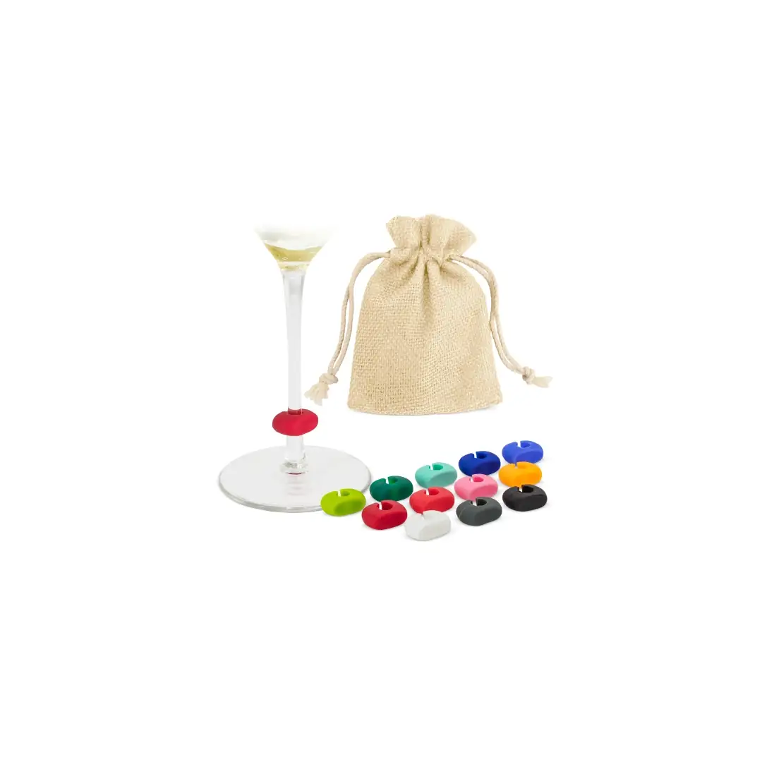 Producto personalizable Set 12 Marcadores De Silicona Para Copas "Sazul"