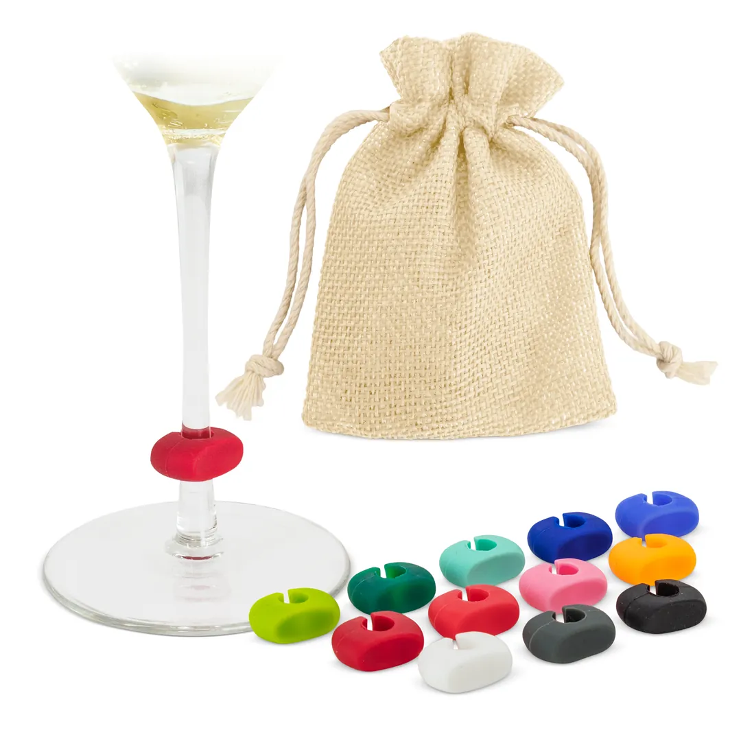 Producto personalizable Set 12 Marcadores De Silicona Para Copas "Sazul"