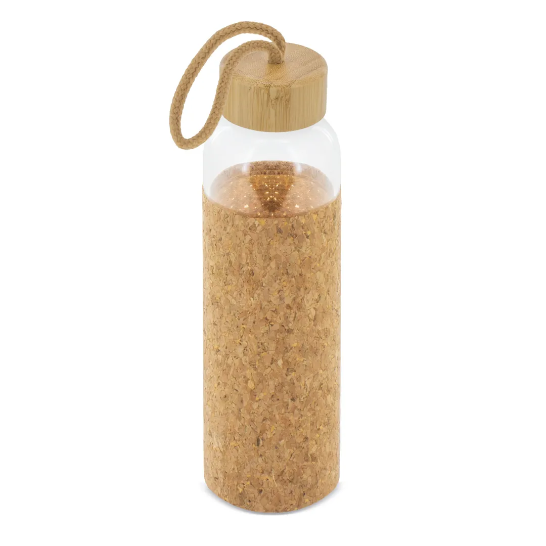 Producto personalizable Botella Cristal Tapon Bambu/Corcho "Zasi"