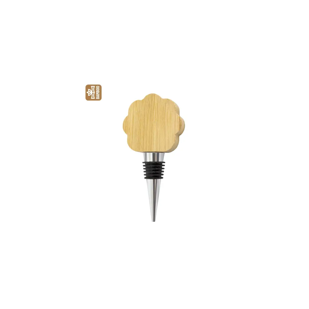 Producto personalizable Abrebotellas Tapón Bambú Natural "Áster"