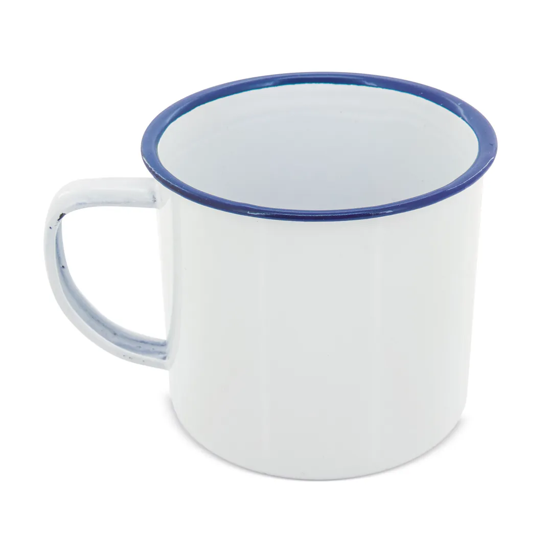 Producto personalizable Mug Metálica Esmaltada “Retro” Reborde