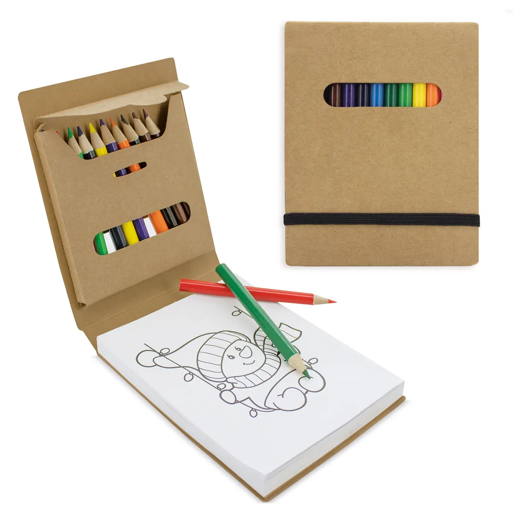 Producto personalizable Libreta De Colorear Con Cajita12 Colores "Pintur"