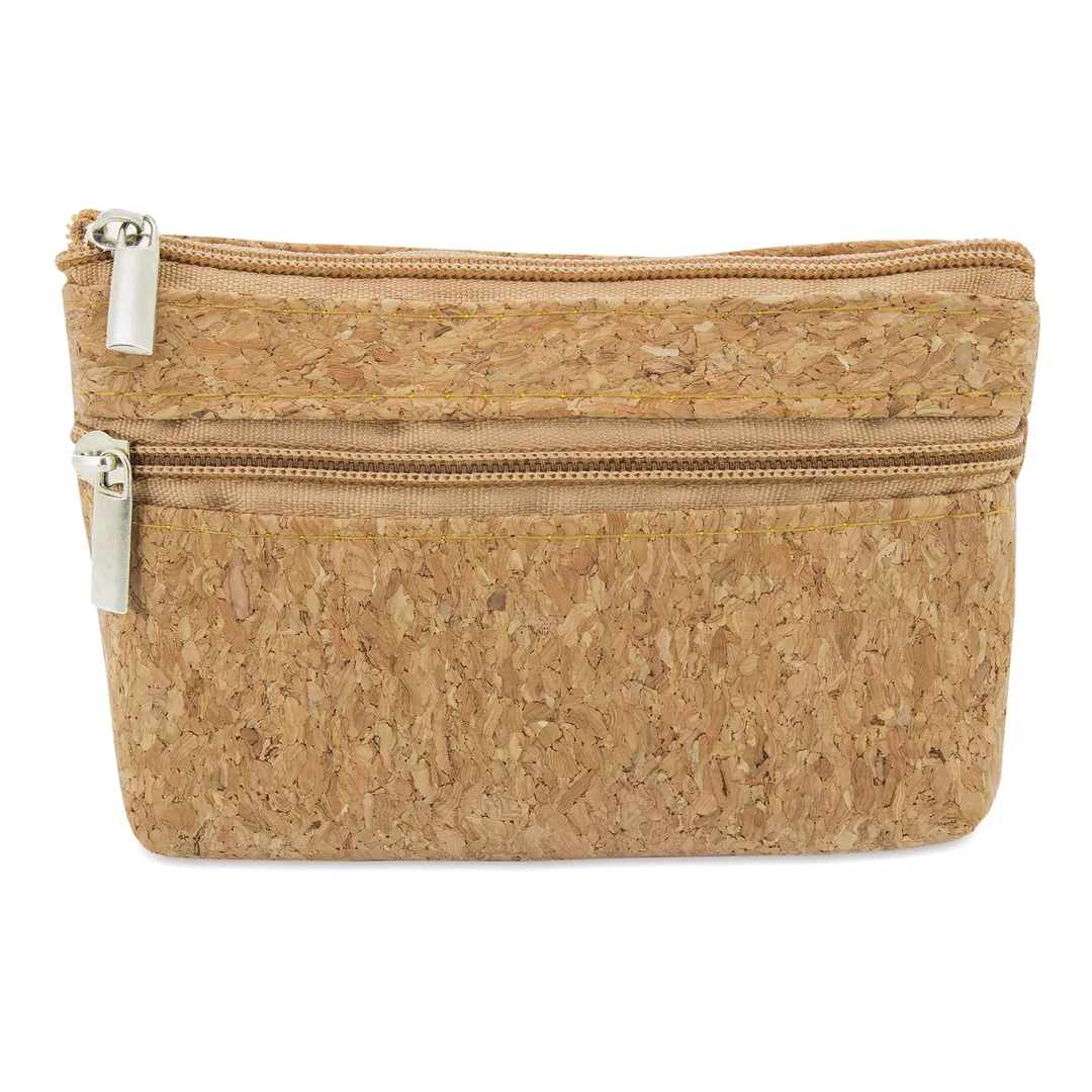 Producto personalizable Monedero Corcho Doble Cremallera "Natur"