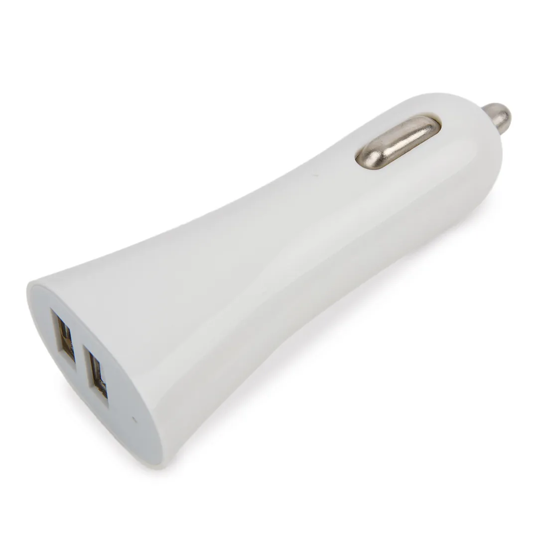 Producto personalizable Cargador De Coche Doble Usb Blanco