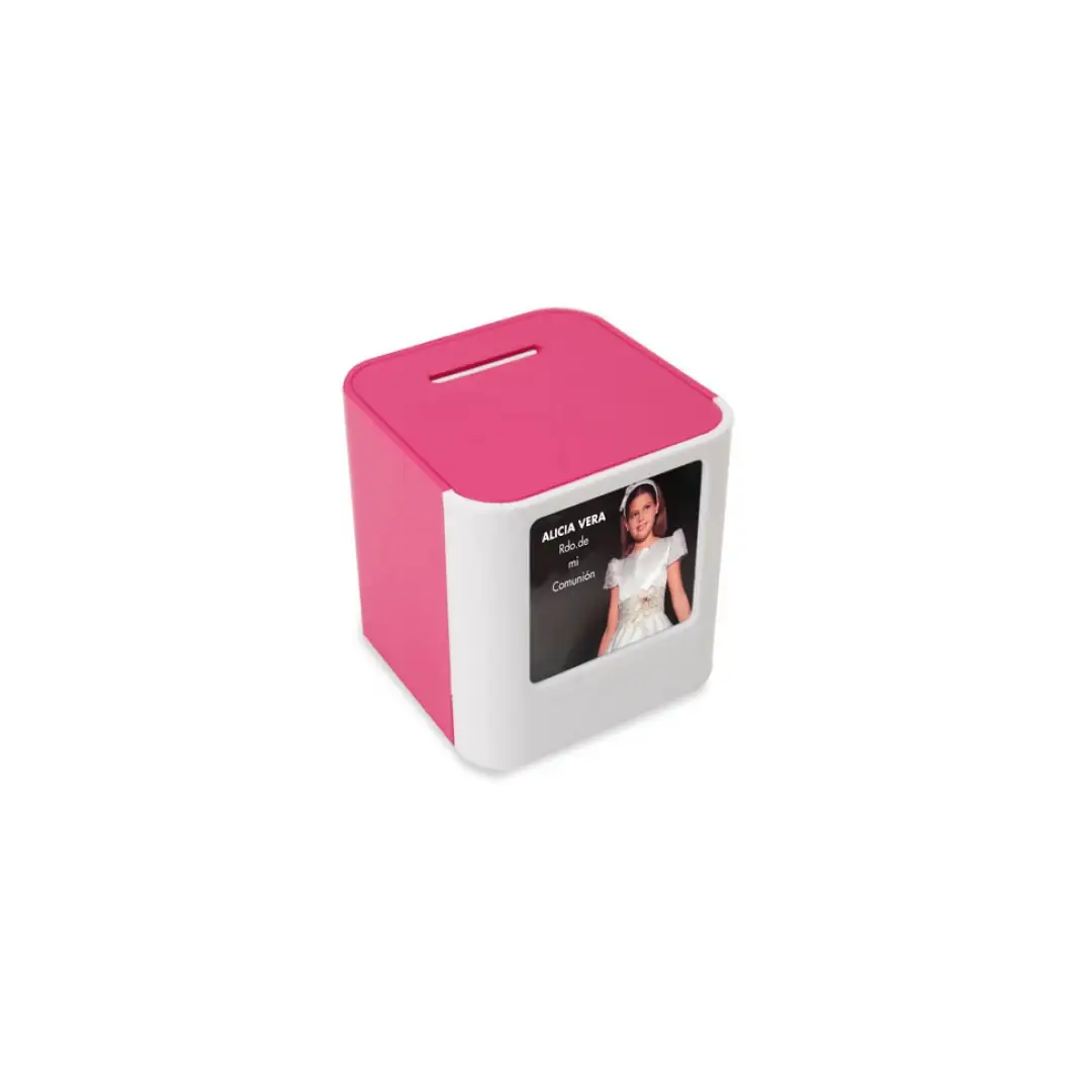 Producto personalizable Hucha Portafotos Rosa