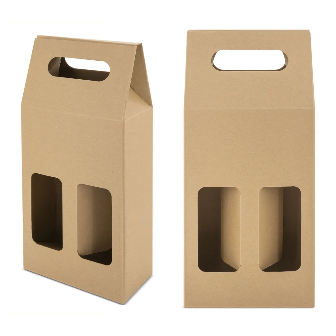 Producto personalizable Caja Carton Ventana 2 Botellas "Treviso"