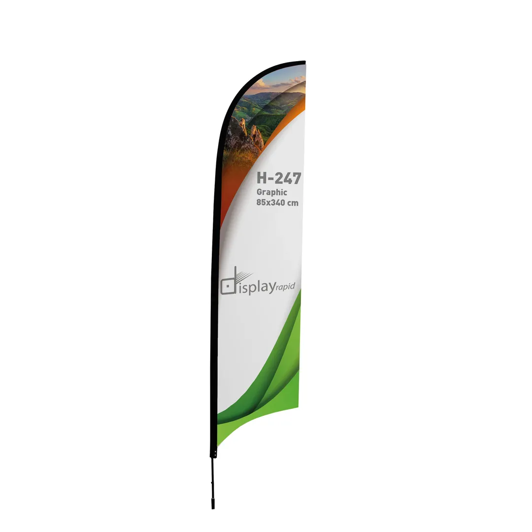 Producto personalizable Soporte Bandera Publicitaria Forma Pluma 4 M | Eventos Outdoor B2B