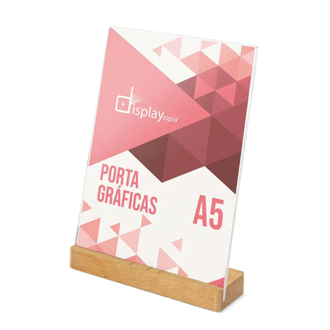 Producto personalizable Portagraficas A5 Base Madera "Izor"