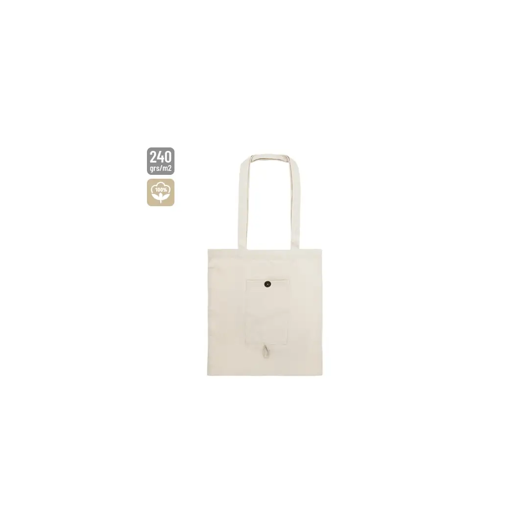 Producto personalizable Bolsa De Algodon Plegable Con Bolsillo "Nadia"