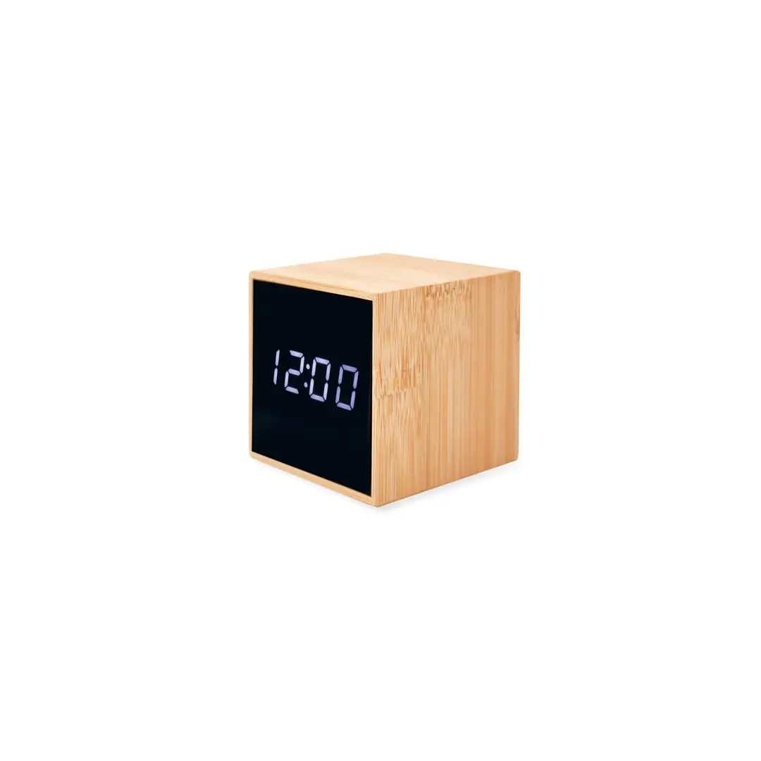 Producto personalizable Reloj Despertador Bambu Con Alarma Y Temperatura