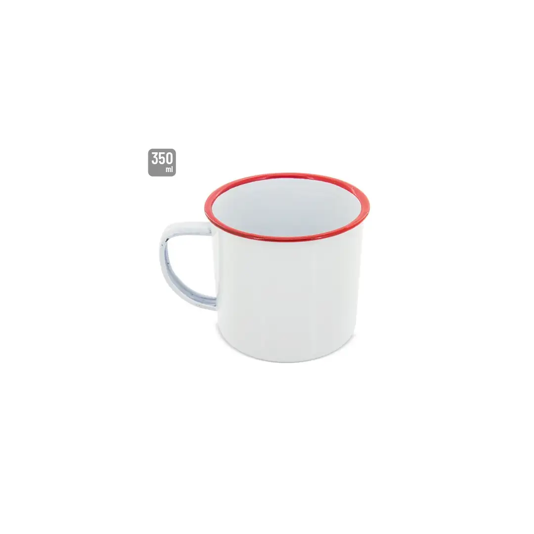 Producto personalizable Mug Metálica Esmaltada “Retro” Reborde