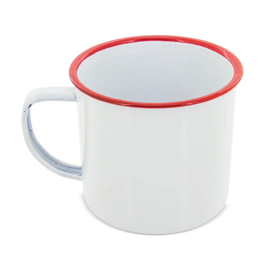 Producto personalizable Mug Metálica Esmaltada “Retro” Reborde